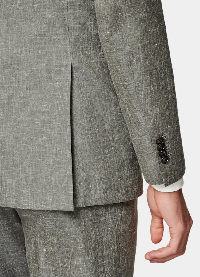 SUITSUPPLY Été Laine, soie et lin par Rogna, Italie Costume Havana coupe Tailored vert clair