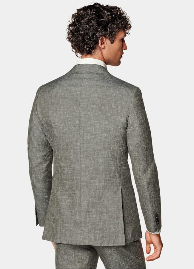 SUITSUPPLY Été Laine, soie et lin par Rogna, Italie Costume Havana coupe Tailored vert clair