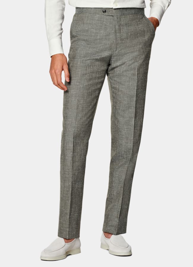 SUITSUPPLY Été Laine, soie et lin par Rogna, Italie Costume Havana coupe Tailored vert clair