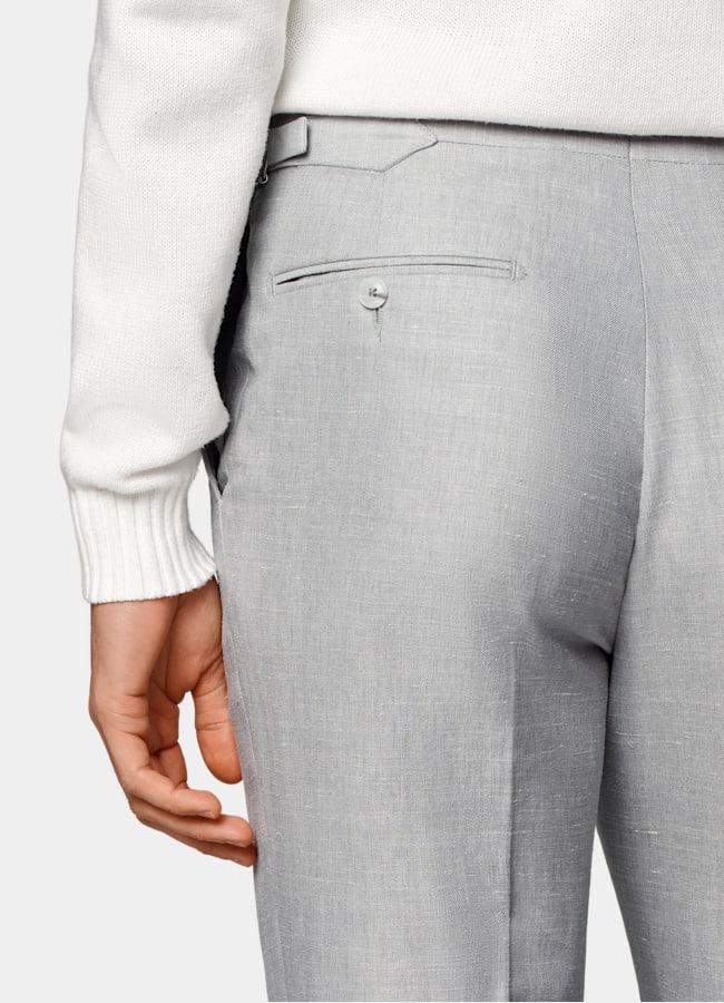 SUITSUPPLY Estate Lana, seta e lino - Rogna, Italia Abito Havana grigio chiaro tailored fit