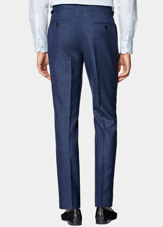 SUITSUPPLY Summer Wool Silk Linen by E.Thomas, Italy Mid Blue Tailored Fit Havana Suit