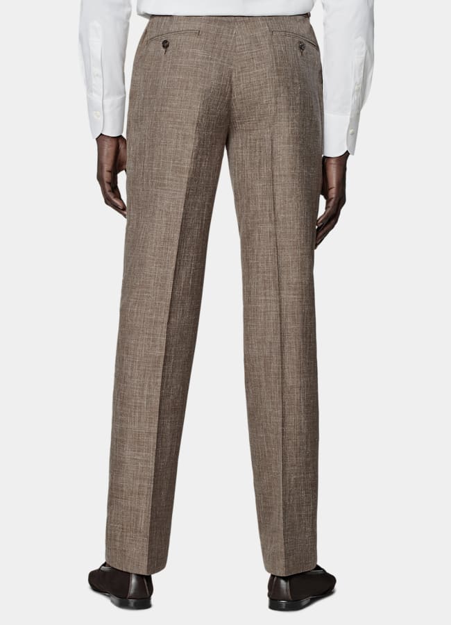 SUITSUPPLY Summer Wool Silk Linen by Rogna, Italy Mid Brown Tailored Fit Havana Suit