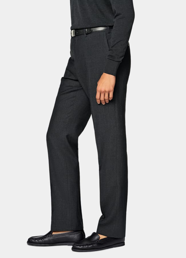 SUITSUPPLY Summer Wool Silk Linen by E.Thomas, Italy Dark Grey Tailored Fit Havana Suit