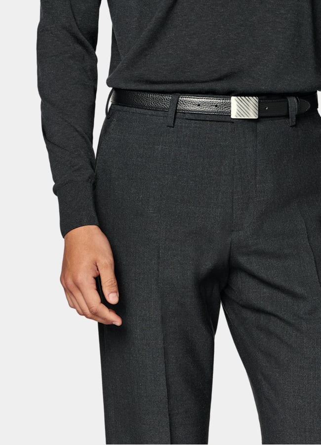 SUITSUPPLY Summer Wool Silk Linen by E.Thomas, Italy Dark Grey Tailored Fit Havana Suit