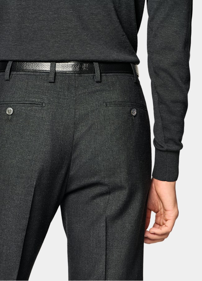 SUITSUPPLY Summer Wool Silk Linen by E.Thomas, Italy Dark Grey Tailored Fit Havana Suit