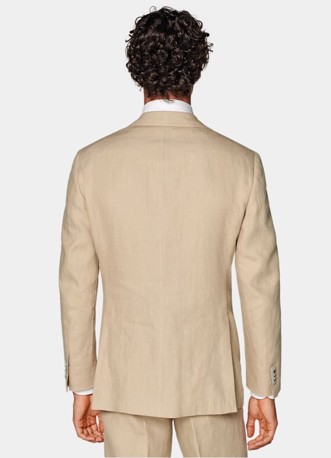 SUITSUPPLY Summer Pure Linen by Leomaster, Italy Sand Relaxed Fit Roma Suit