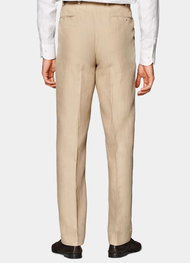 SUITSUPPLY Summer Pure Linen by Leomaster, Italy Sand Relaxed Fit Roma Suit