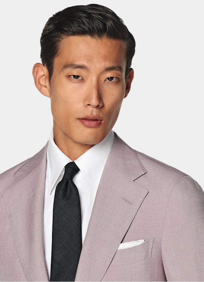 SUITSUPPLY Summer Wool Silk Linen by E.Thomas, Italy Purple Tailored Fit Havana Suit