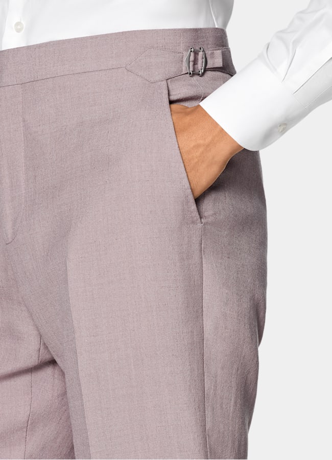 SUITSUPPLY Summer Wool Silk Linen by E.Thomas, Italy Purple Tailored Fit Havana Suit