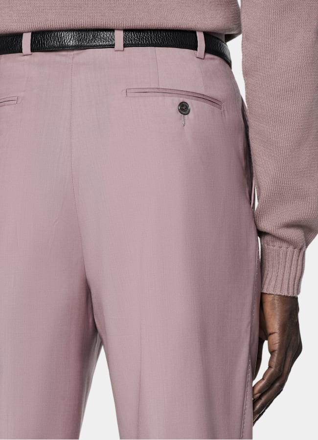 SUITSUPPLY All Season Wool Mohair by Rogna, Italy Purple Tailored Fit Milano Suit