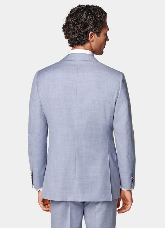 SUITSUPPLY All Season Pure Wool by Reda, Italy Light Blue Perennial Tailored Fit Havana Suit