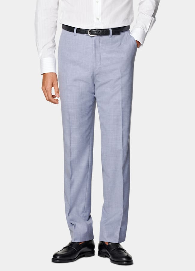 SUITSUPPLY All Season Pure Wool by Reda, Italy Light Blue Perennial Tailored Fit Havana Suit