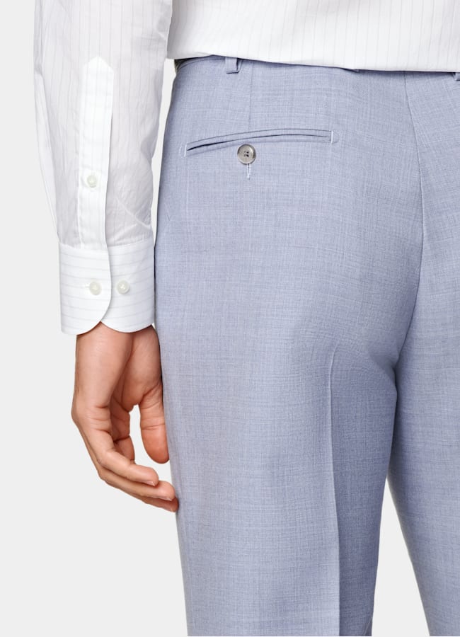 SUITSUPPLY All Season Pure Wool by Reda, Italy Light Blue Perennial Tailored Fit Havana Suit