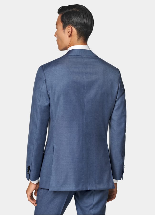 SUITSUPPLY All Season Pure S130's Wool by Reda, Italy Mid Blue Tailored Fit Havana Suit