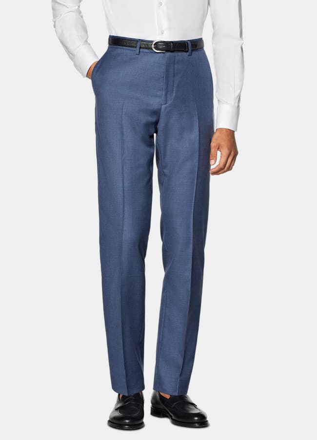 SUITSUPPLY All Season Pure S130's Wool by Reda, Italy Mid Blue Tailored Fit Havana Suit