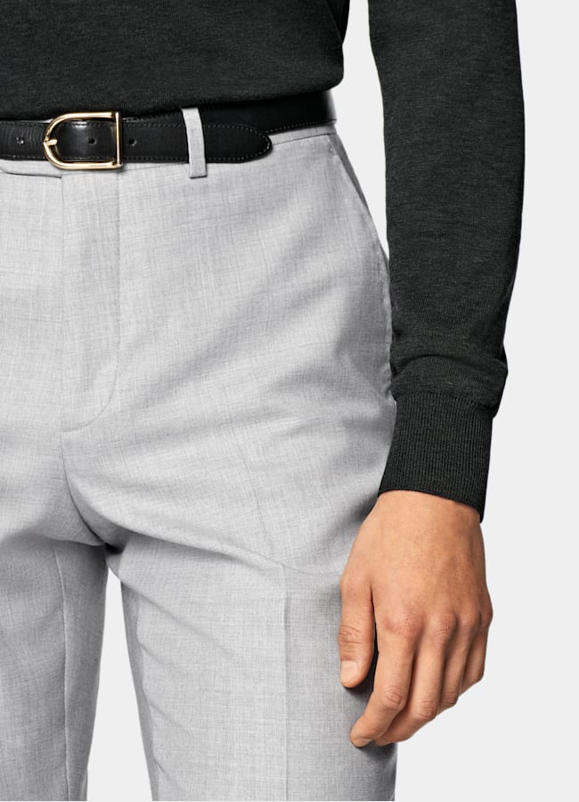 SUITSUPPLY All Season Pura lana de Reda, Italia Traje Perennial Havana gris claro corte Tailored