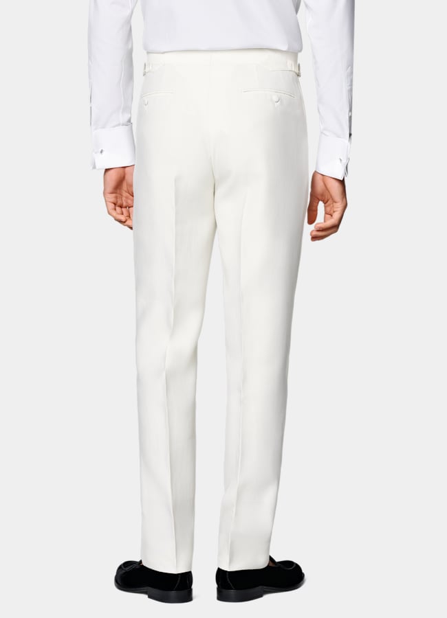 SUITSUPPLY All Season Wool Silk by Piacenza, Italy Off-White Tailored Fit Milano Tuxedo