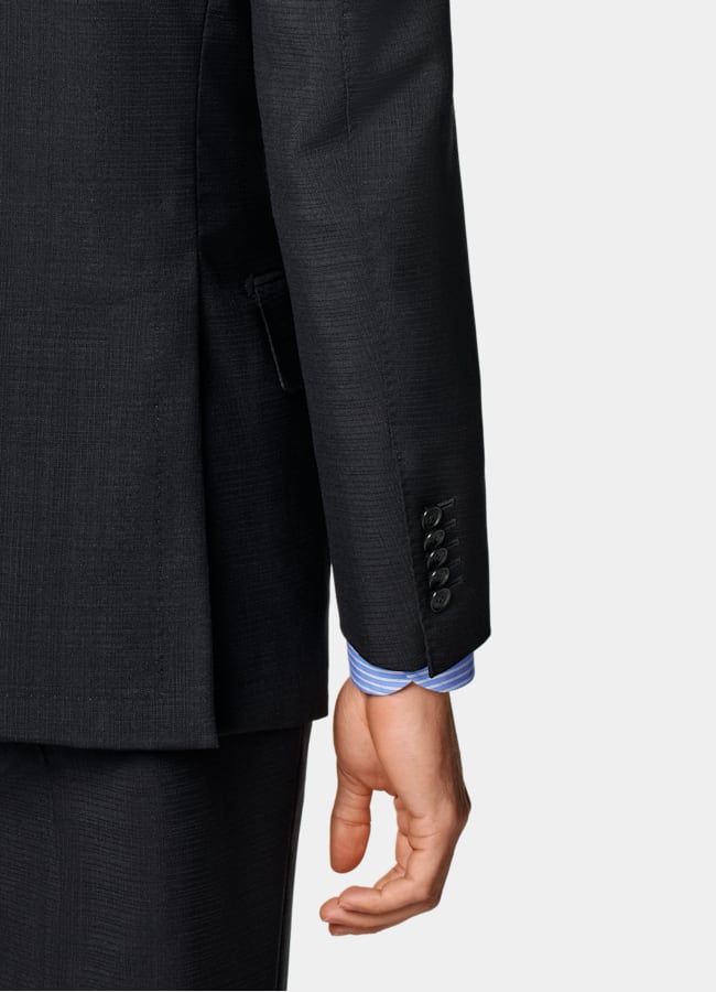 SUITSUPPLY All Season Wool Mohair by Vitale Barberis Canonico, Italy Navy Tailored Fit Milano Suit