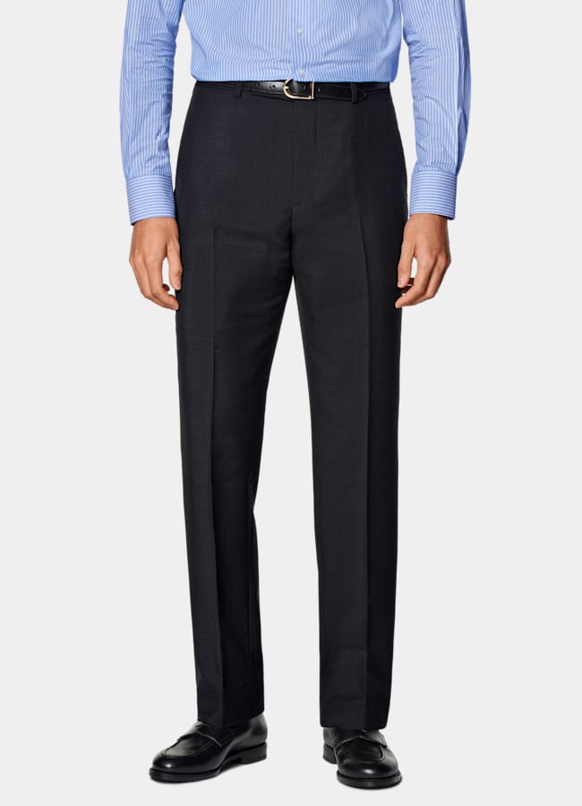 SUITSUPPLY All Season Wool Mohair by Vitale Barberis Canonico, Italy Navy Tailored Fit Milano Suit