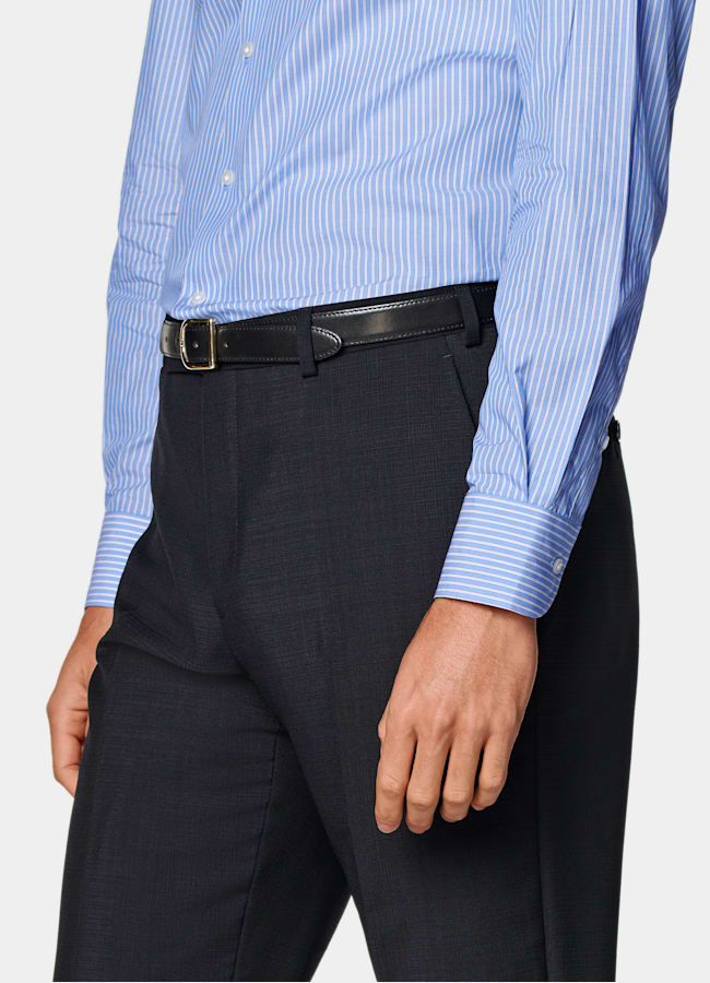 SUITSUPPLY All Season Wool Mohair by Vitale Barberis Canonico, Italy Navy Tailored Fit Milano Suit