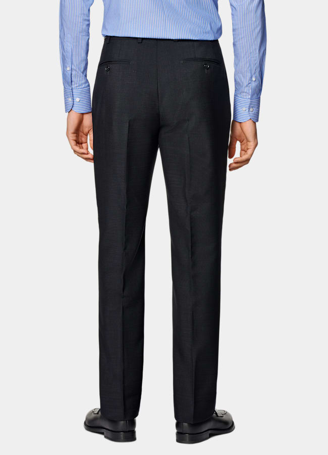 SUITSUPPLY All Season Wool Mohair by Vitale Barberis Canonico, Italy Navy Tailored Fit Milano Suit