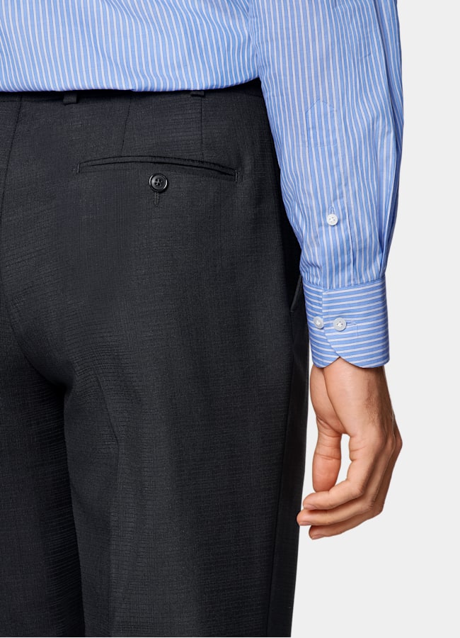 SUITSUPPLY All Season Wool Mohair by Vitale Barberis Canonico, Italy Navy Tailored Fit Milano Suit