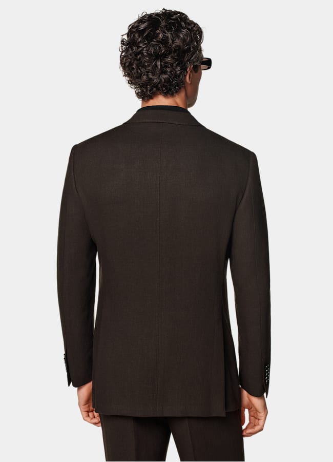 SUITSUPPLY Summer Pure Linen by Beste, Italy Mid Brown Tailored Fit Milano Suit