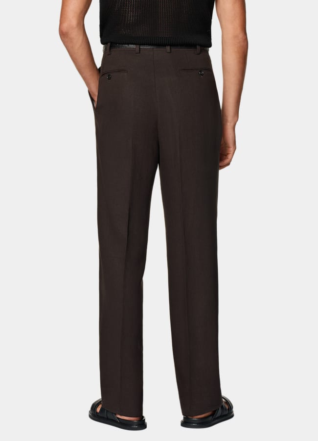 SUITSUPPLY Summer Pure Linen by Beste, Italy Mid Brown Tailored Fit Milano Suit