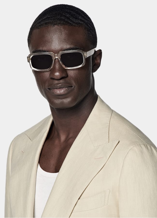 SUITSUPPLY Summer Pure Linen by Leomaster, Italy Sand Tailored Fit Havana Suit