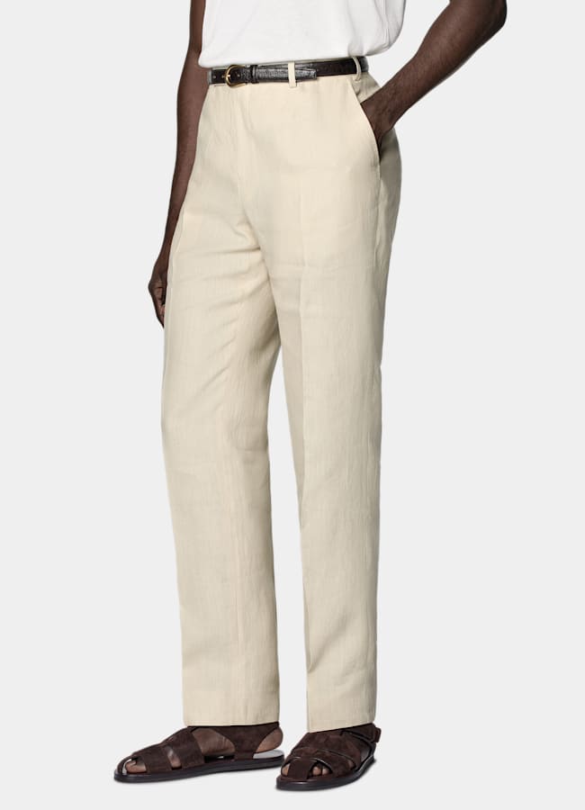 SUITSUPPLY Summer Pure Linen by Leomaster, Italy Sand Tailored Fit Havana Suit