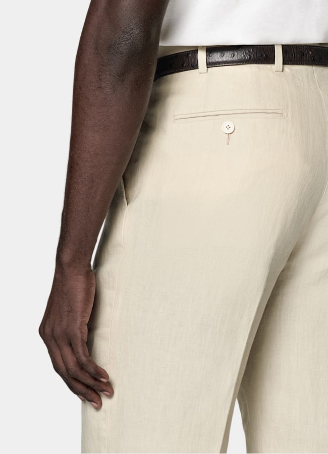 SUITSUPPLY Summer Pure Linen by Leomaster, Italy Sand Tailored Fit Havana Suit