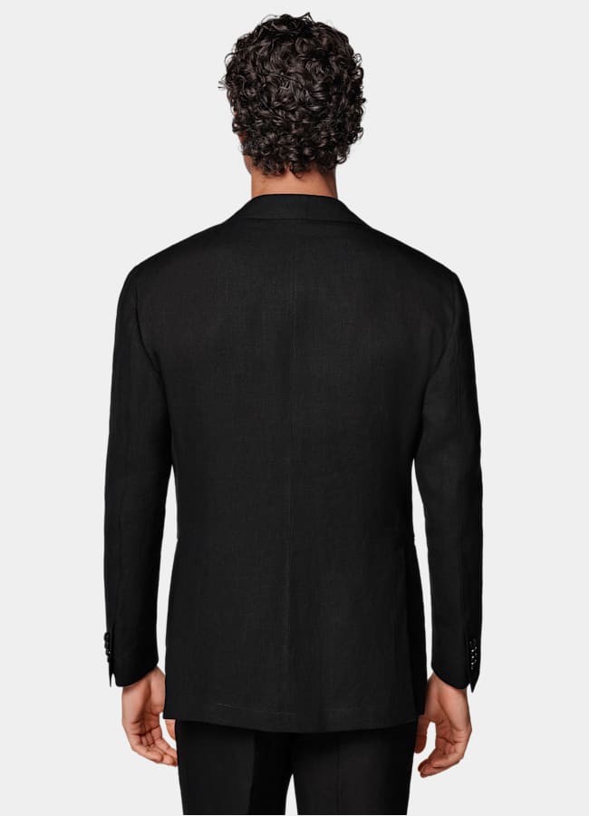 SUITSUPPLY Summer Pure Linen by Rogna, Italy Black Relaxed Fit Roma Suit