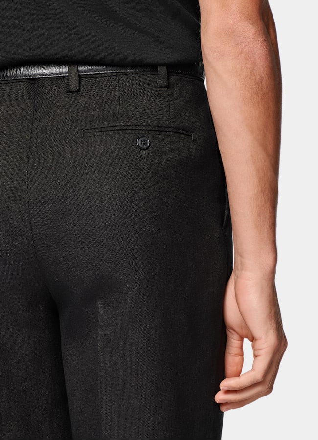 SUITSUPPLY Summer Pure Linen by Rogna, Italy Black Relaxed Fit Roma Suit