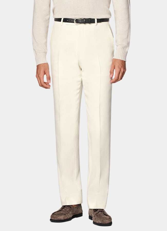 SUITSUPPLY Été Lin, laine par Rogna, Italie Costume Havana coupe Tailored blanc cassé