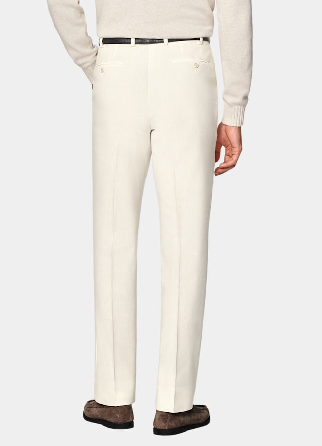 SUITSUPPLY Été Lin, laine par Rogna, Italie Costume Havana coupe Tailored blanc cassé