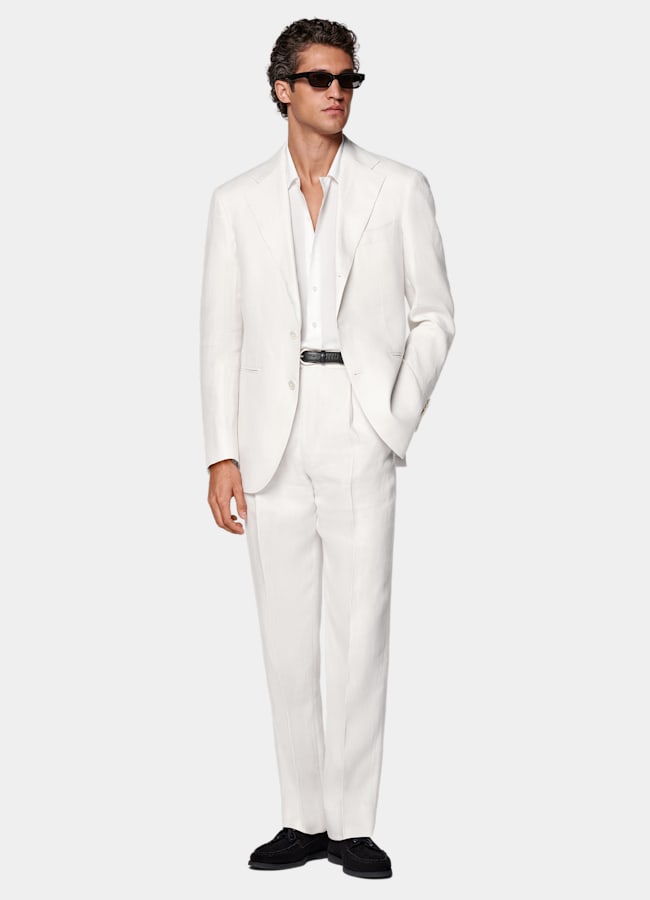 SUITSUPPLY Summer Pure Linen by Baird McNutt, United Kingdom Off-White Relaxed Fit Roma Suit