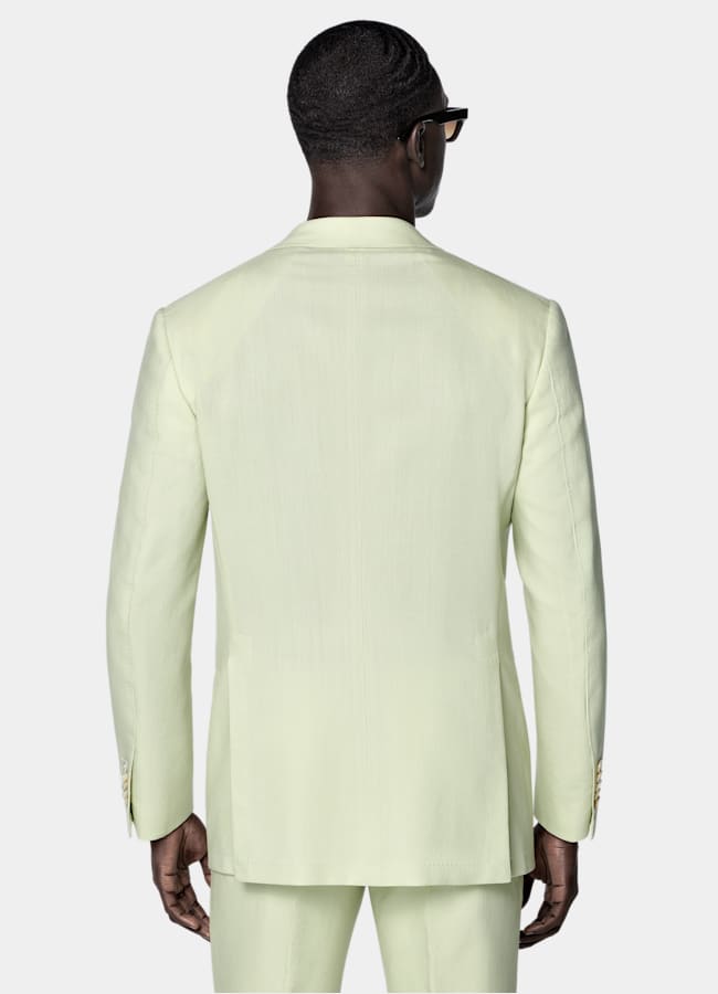 SUITSUPPLY All Season Wool Mohair by Rogna, Italy Light Green Tailored Fit Milano Suit