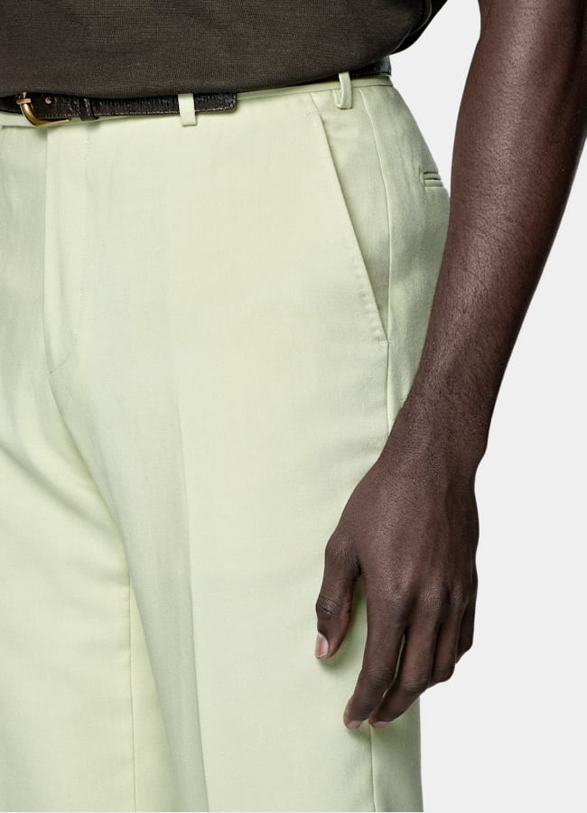 SUITSUPPLY All Season Wool Mohair by Rogna, Italy Light Green Tailored Fit Milano Suit