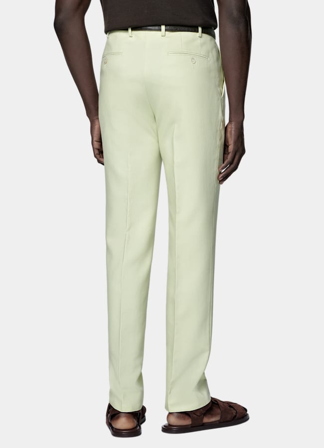 SUITSUPPLY All Season Wool Mohair by Rogna, Italy Light Green Tailored Fit Milano Suit