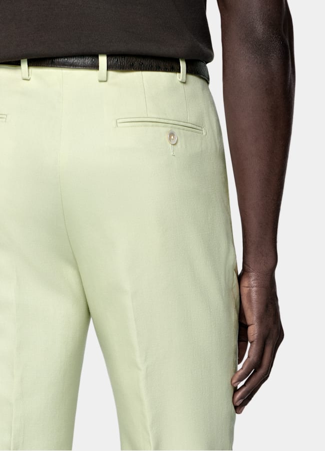 SUITSUPPLY All Season Wool Mohair by Rogna, Italy Light Green Tailored Fit Milano Suit