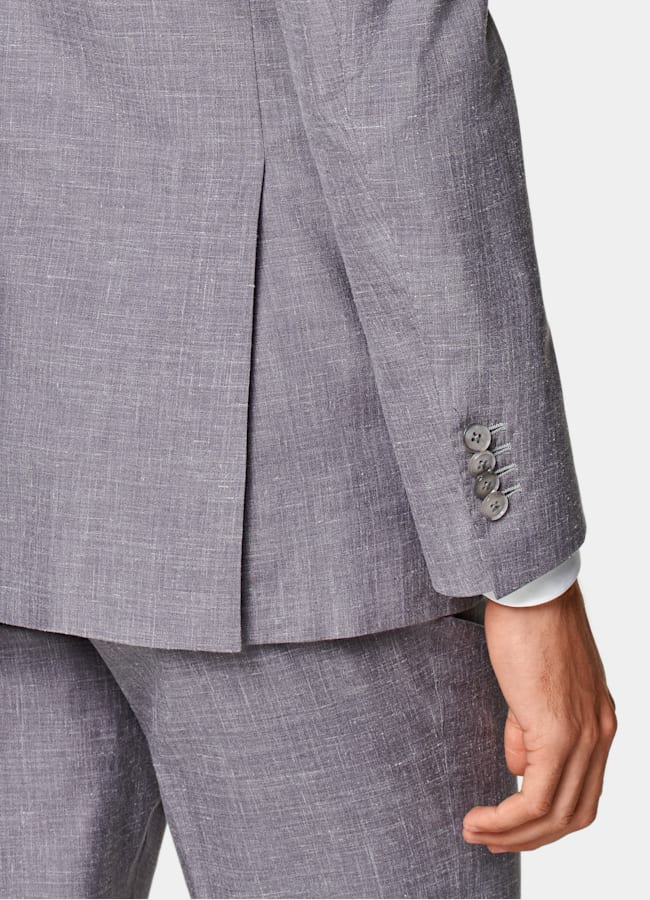 SUITSUPPLY Summer Wool Silk Linen by Rogna, Italy Purple Tailored Fit Havana Suit