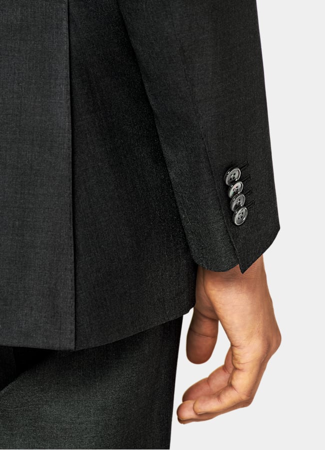 SUITSUPPLY All Season Lana y seda de Colombo, Italia Traje Custom Made gris oscuro