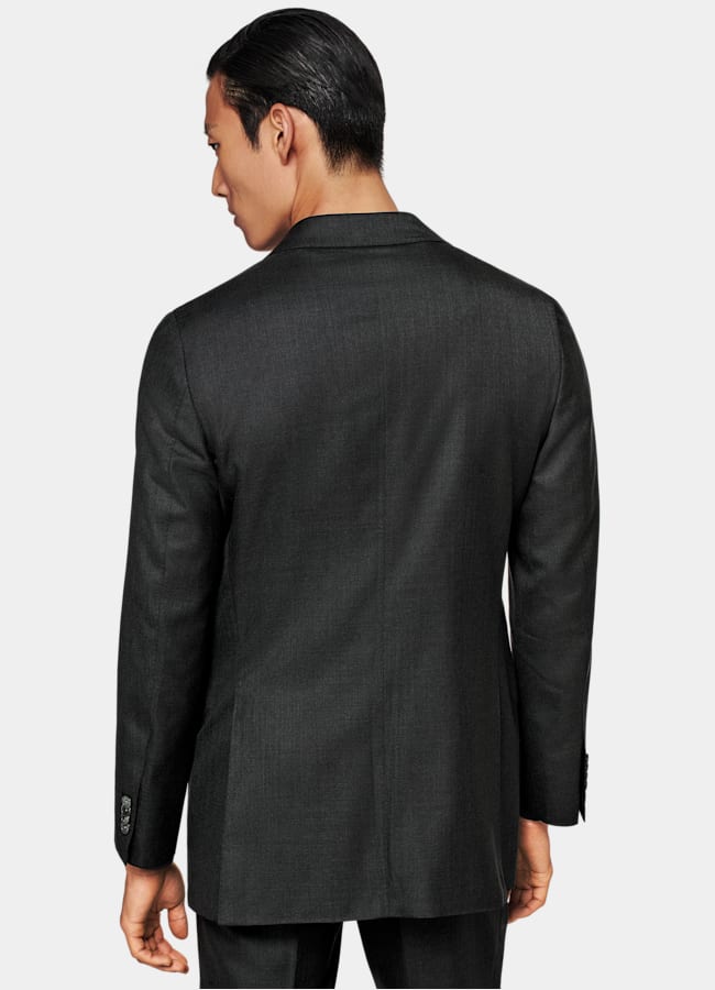 SUITSUPPLY All Season Lana y seda de Colombo, Italia Traje Custom Made gris oscuro