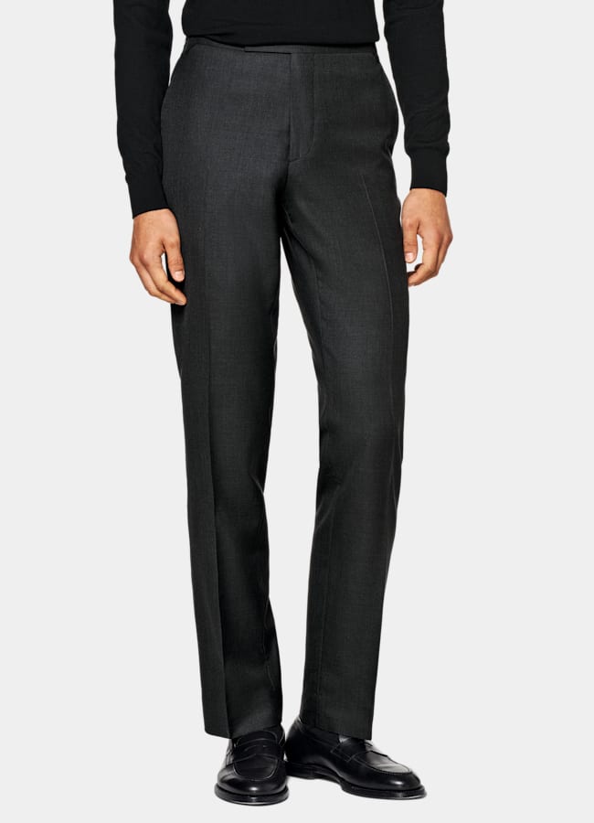 SUITSUPPLY All Season Lana y seda de Colombo, Italia Traje Custom Made gris oscuro