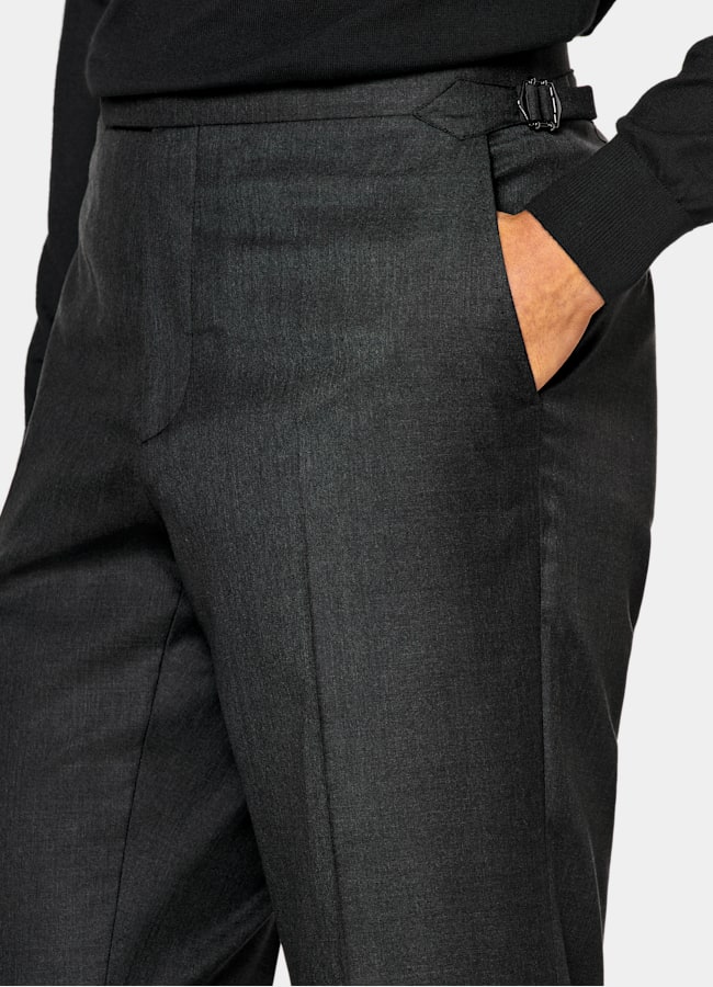 SUITSUPPLY All Season Lana y seda de Colombo, Italia Traje Custom Made gris oscuro