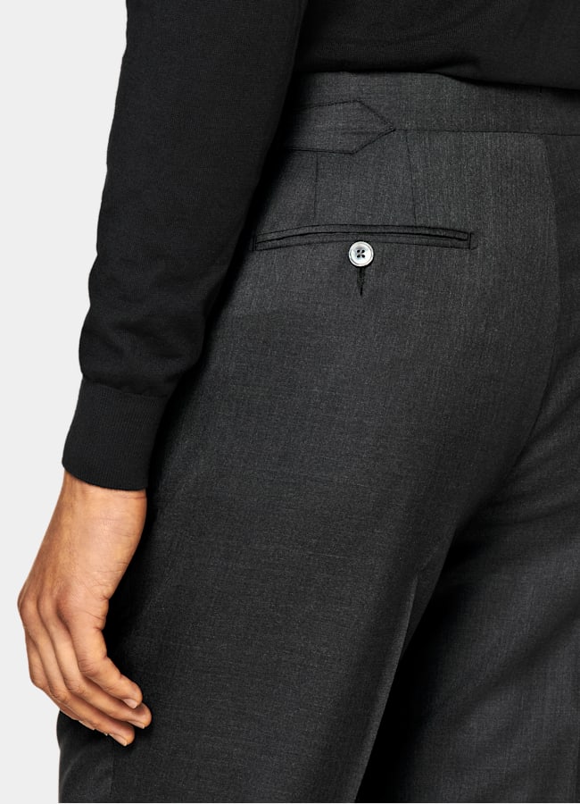 SUITSUPPLY All Season Lana y seda de Colombo, Italia Traje Custom Made gris oscuro