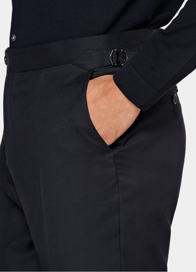 SUITSUPPLY All Season Wool Silk by Colombo, Italy Navy Custom Made Suit