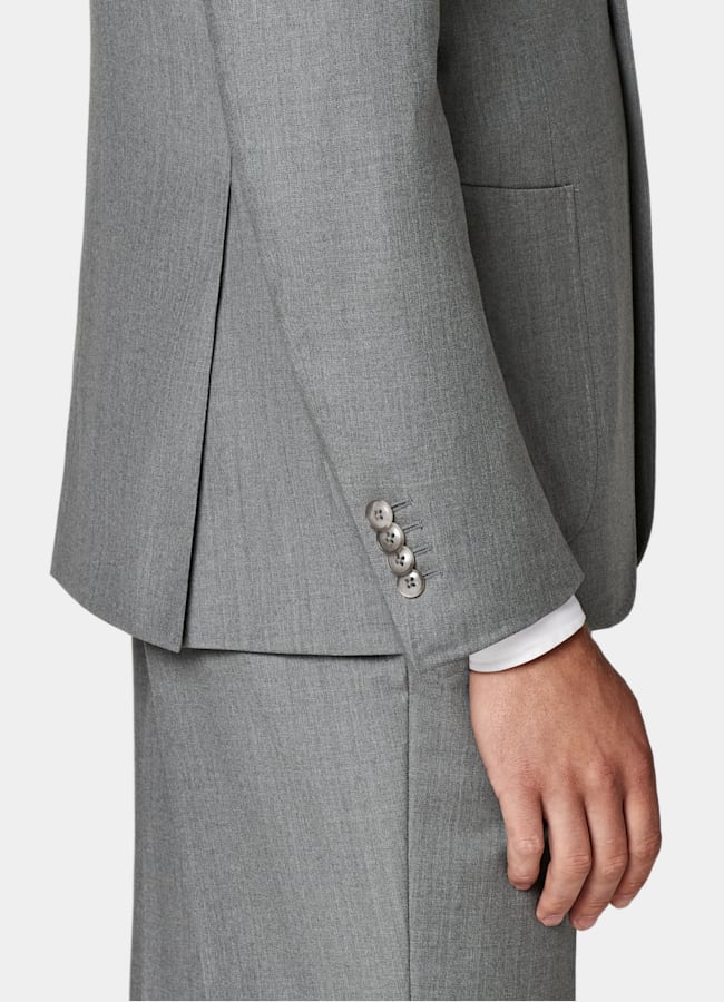 SUITSUPPLY All Season Pure S130's Wool by Vitale Barberis Canonico, Italy Mid Grey Perennial Tailored Fit Havana Suit