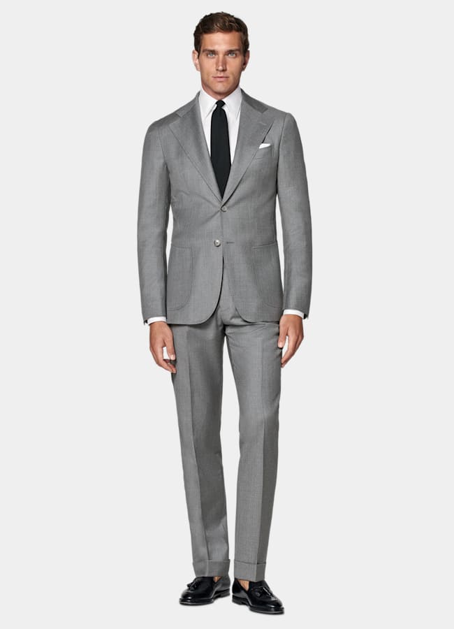 SUITSUPPLY All Season Pure S130's Wool by Vitale Barberis Canonico, Italy Mid Grey Perennial Tailored Fit Havana Suit