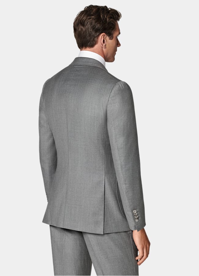 SUITSUPPLY All Season Pure S130's Wool by Vitale Barberis Canonico, Italy Mid Grey Perennial Tailored Fit Havana Suit